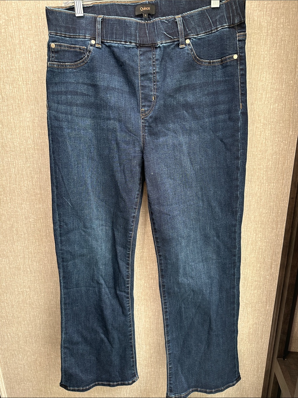 Quince Nina pull-on stretch kick flare jean